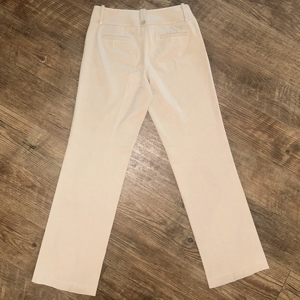 Women’s Ann Taylor LOFT khaki rayon spandex stretch dress pants size 4 wide leg - Picture 2 of 7